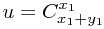 $u = C_{x_1 + y_1}^{x_1}$