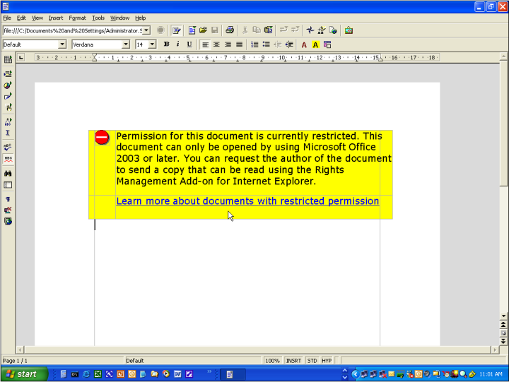 Trying to open a DRM-protected Microsoft Office Document in StarOffice Trying to open a DRM-protected Microsoft Office Document in StarOffice