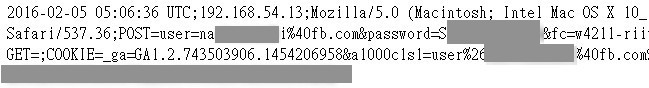 logged password
