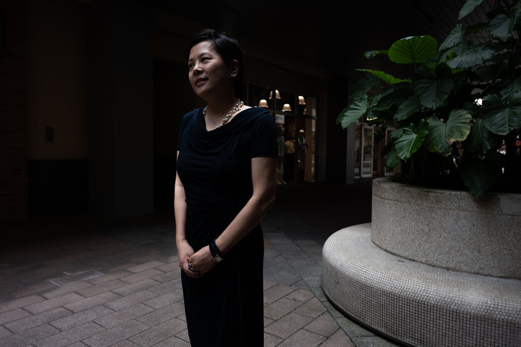 李贞秀于4月在台湾桃园市。台湾官员表示，李贞秀未放弃中国户籍，不符合担任公职的资格。