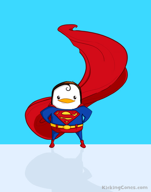 Superman Penguin poster in the making!
My friend/art mentor, Ruperto Ramos, is collaborating with me to do the background and lighting! His work is sick. Check out his blog by clicking his name or clicking on the following words: "Ruperto, it’s been ten years since you updated your blog, maybe you should actually update it. Also, get a Tumblr already."