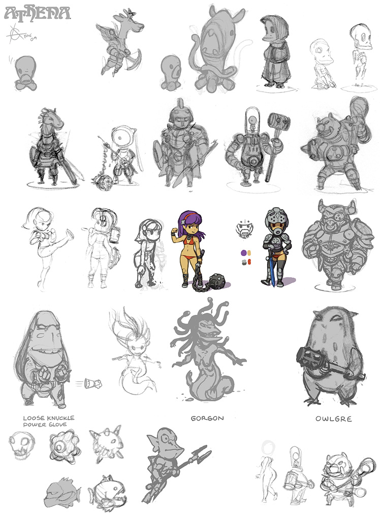 Athena enemies and characters