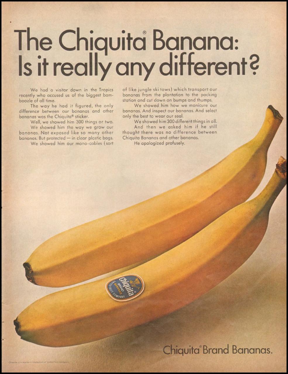 CHIQUITA BANANAS
LIFE
11/04/1966 CHIQUITA BANANAS
LIFE
11/04/1966