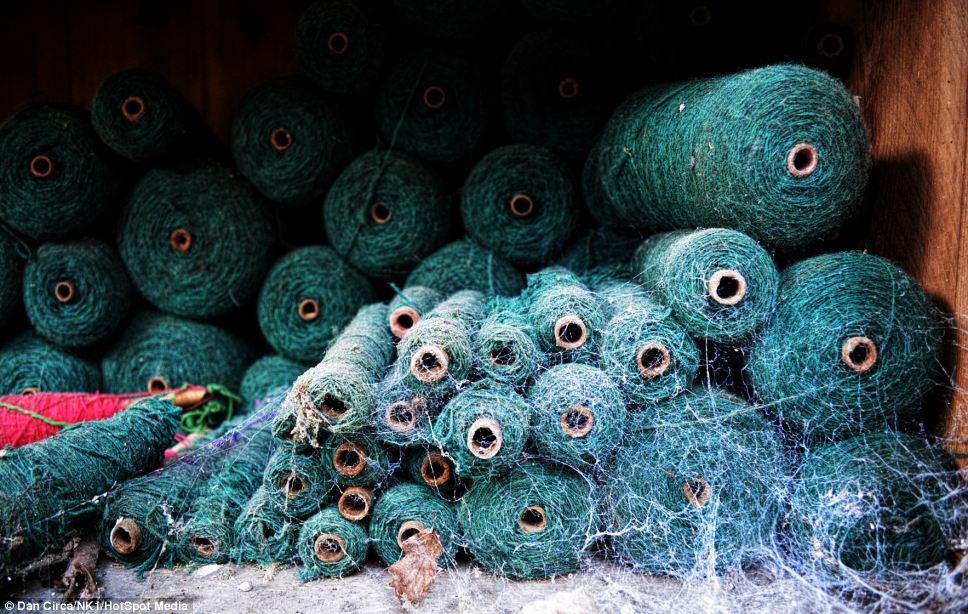 Cobwebs cover these abandoned yarns in the abandoned Lerry Mills. These pictures were taken by Dan Circa, 29, after he was intrigued by the mill, located in Tal-y-bont, near Aberystwyth, Wales