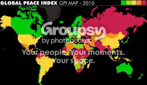 2010 global peace index map