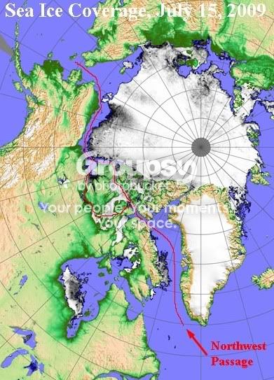 ice-free northwest passage map