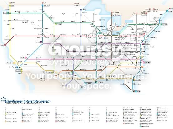 US interstate system as tube map