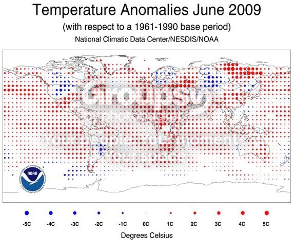 june 2009 temperature anomalies