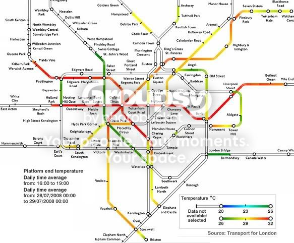 london underground heat map