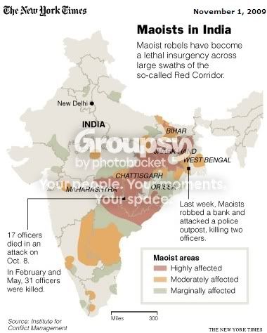 maoists in india map