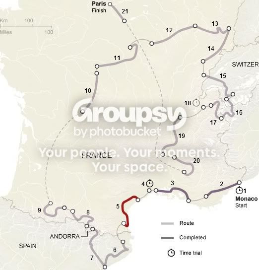tour de france 2009 map