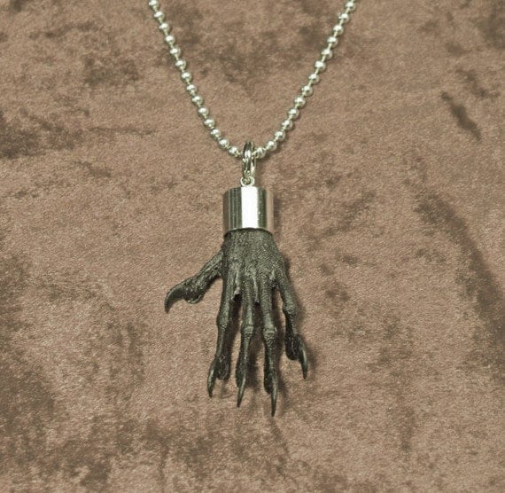 MAGIC MYSTERY HAND (black) real animal part taxidermy jewelry charm