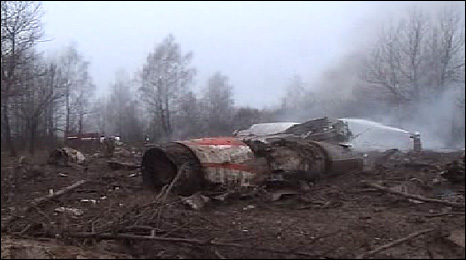 POLISH PRESIDENT AIRPLANE CRASH PHOTO