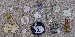 rabbit buttons of assorted materials