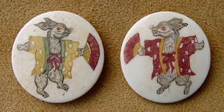Japanese scrimshaw shank buttons