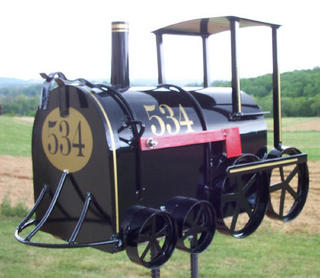 Mailbox that looks like a train engine