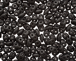 Matte Jet SuperDuo 2x5mm Seed Bead
