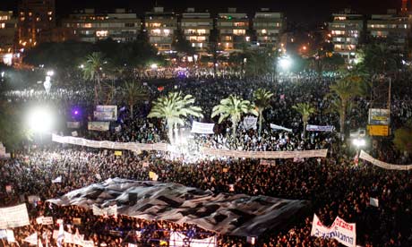 Demonstrators in Tel Aviv
