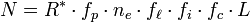 N = R^{\ast} \cdot f_p \cdot n_e \cdot f_{\ell} \cdot f_i \cdot f_c \cdot L \!