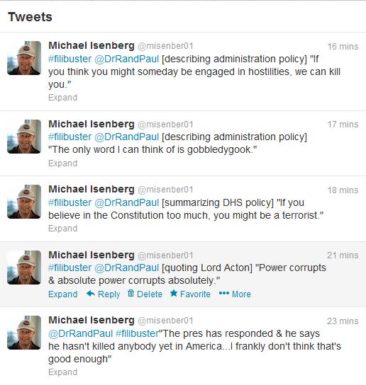 Rand Paul Filibuster Live Tweets