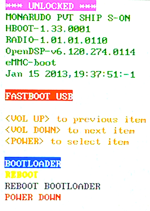 bootloader screen