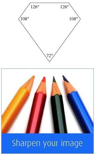Diamond-shaped face of Durer's 'Melencolia I' solid, with four colored pencils from Diane Robertson Design