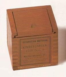 Box containing Froebel's Third Gift-- The Eightfold Cube