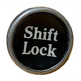 Shift Lock key from manual typewriter, linking to Levin's 'The Philosopher's Gaze'