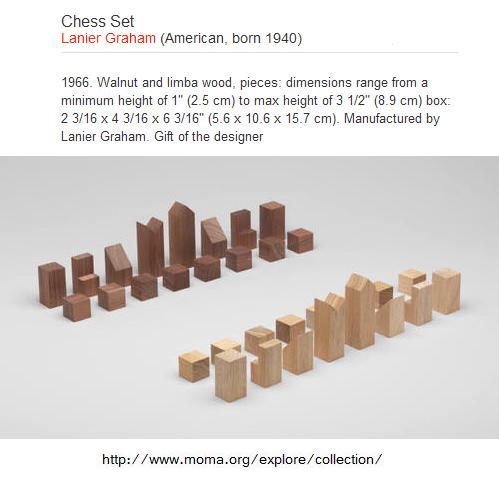 Modernist chess set, Lanier Graham, 1966