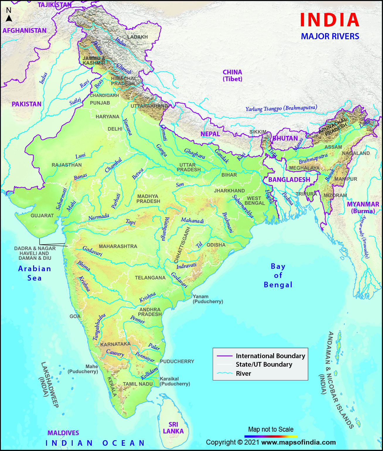 River Map of India, India Rivers River Map of India, India Rivers