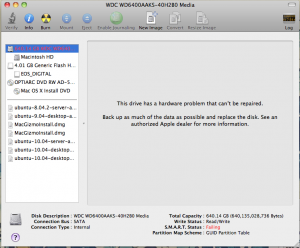 Disk Utility Screen shot And your little drive too