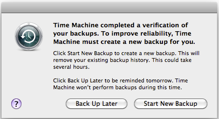 Time Machine Screen Shot 1 All your backups will be deleted.