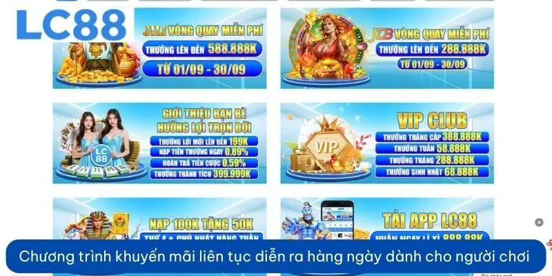 Chương trình khuyến mãi liên tục diễn ra hàng ngày dành cho người chơi