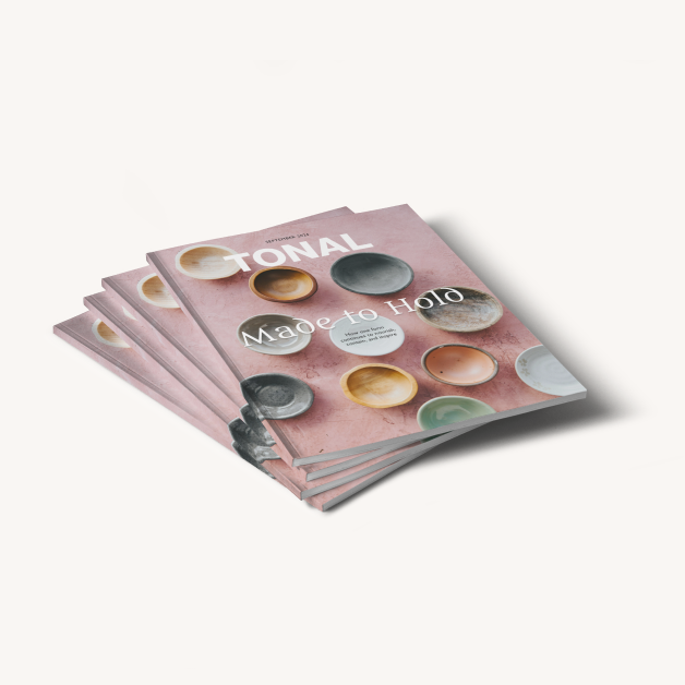 A stack of magazines titled Tonal with various ceramic bowls on the cover.