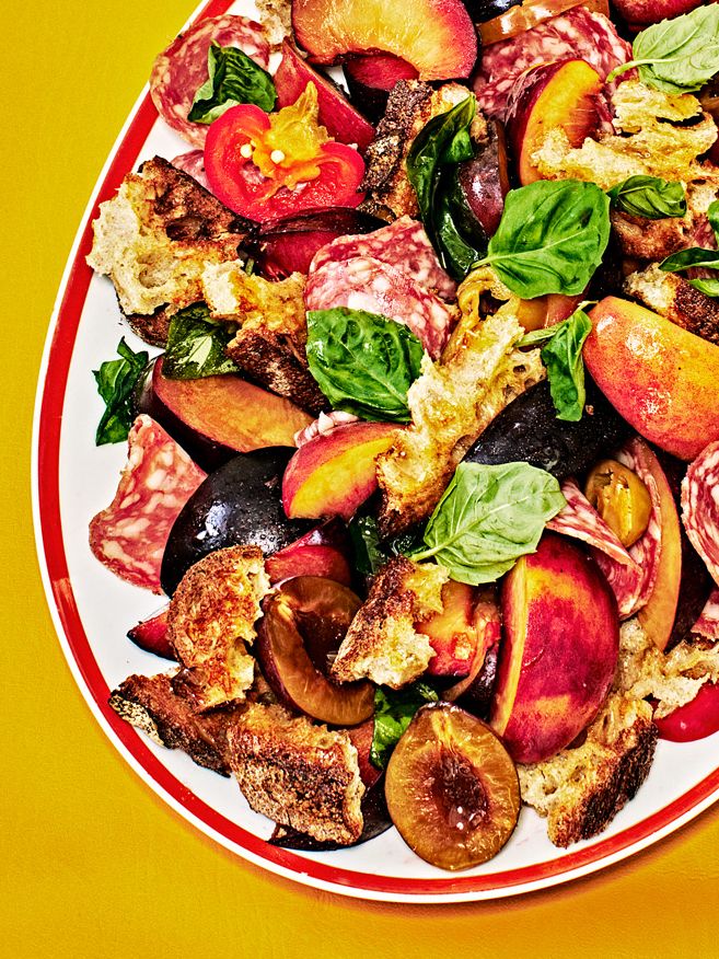 Stone Fruit and Salami Panzanella