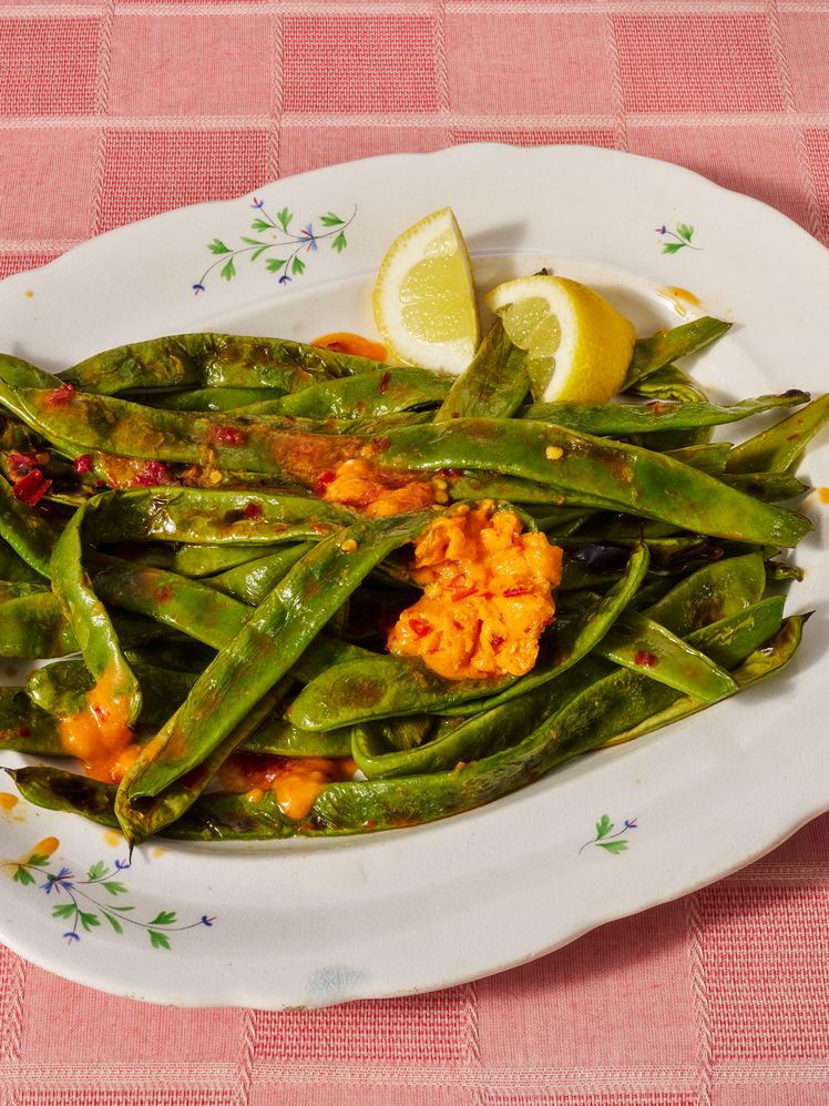 Blistered Romano Beans With Chile Butter