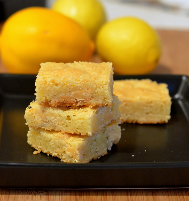 Meyer Lemon & White Chocolate Blondies