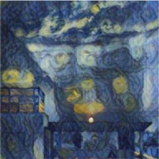 A painting of a building at night
AI-generated content may be incorrect.