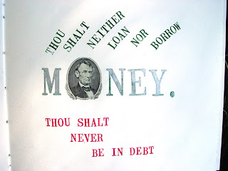 improvisational bead embroidery by Robin Atkins, hand-made book, Money Madness, inside page