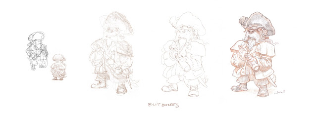 Billy Bones Sketch Development by Justin Gerard