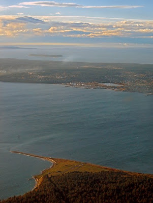 view from small plane over Whidbey Island
