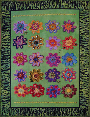 Memories, a wall quilt by Roberta Roberts, embroidery on wool applique Memories, a wall quilt by Roberta Roberts, embroidery on wool applique