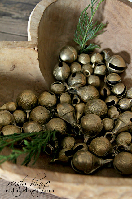 Rusty Hinge 2015 Rustic Meets Refined Christmas Home Tour Collection of vintage sleigh bells