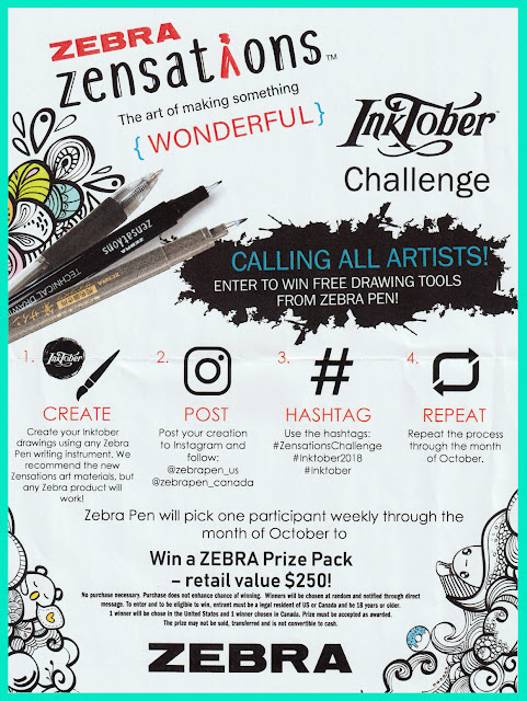 Alice Hendon, Zebra Pens giveaway for Inktober, 2018 Alice Hendon, Zebra Pens giveaway for Inktober, 2018