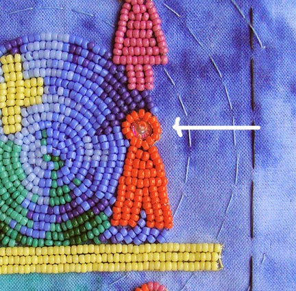 Method for beading circles by Robin Atkins, bead embroidery Tip #1 tells how to fill an area, while keeping the circle round.