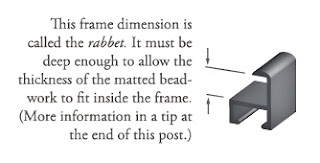 how to frame bead embroidery, cross-section of metal frame, rabbet how to frame bead embroidery, cross-section of metal frame, rabbet
