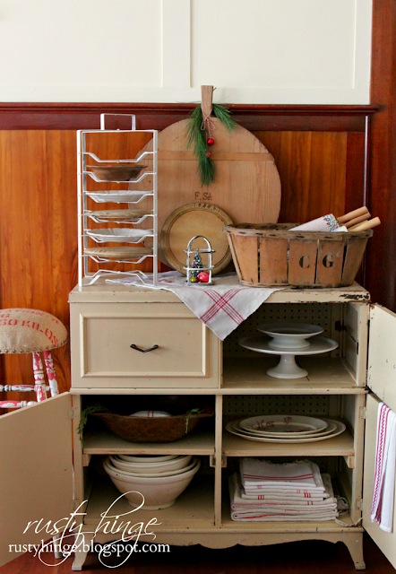 Rusty Hinge 2015 Rustic Meets Refined Christmas Home Tour Rusty Hinge vintage Christmas cupboard