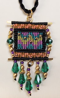 Micro macrame pendant by Robin Atkins