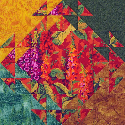 Robin Atkins, shimmer quilt, completed block Robin Atkins, shimmer quilt, completed block