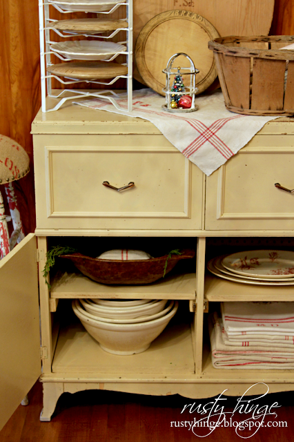 Rusty Hinge 2015 Rustic Meets Refined Christmas Home Tour Rusty Hinge vintage Christmas cupboard